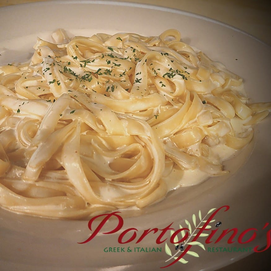 Fettuccini Alfredo with Salad.